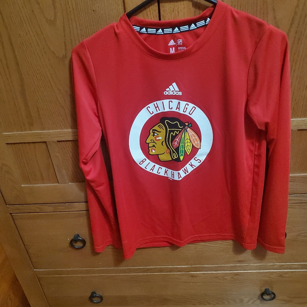 Adidas NHL Ling sleeve Blackhawks.   t -shirt. BOGO